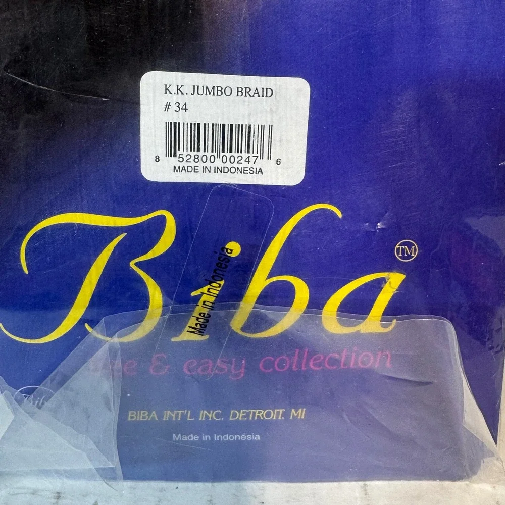 Biba K.K. Jumbo Braid 100% Kanekalon Hair Extension Color 34 Dark Brown Gray